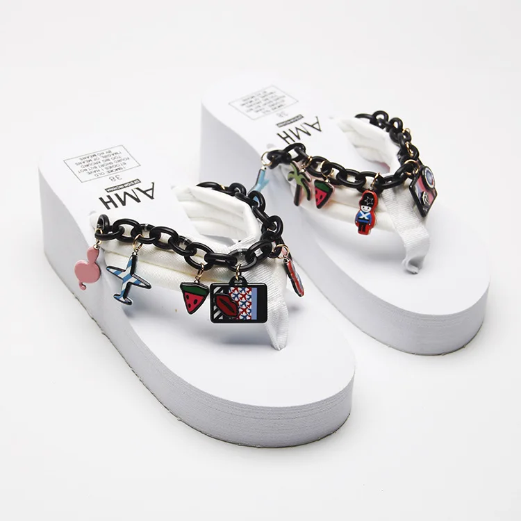 Korea White Wedge Slip On Flip Flops Slippers Womens Summer Antiskid Slipper Platform Shoes Cheap56
