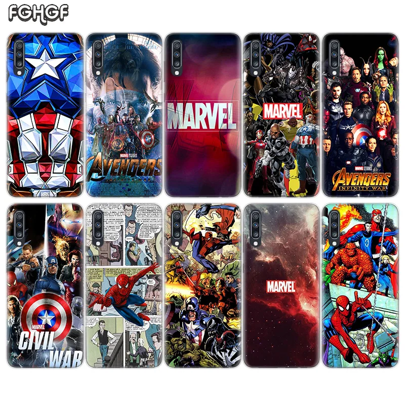 

Marvel Comics Soft TPU Case For Samsung Galaxy S10 Plus S10E A70 A50 A30 M40 M30 M20 A60 A40 A20 A10 M10 A20E A80 Cover