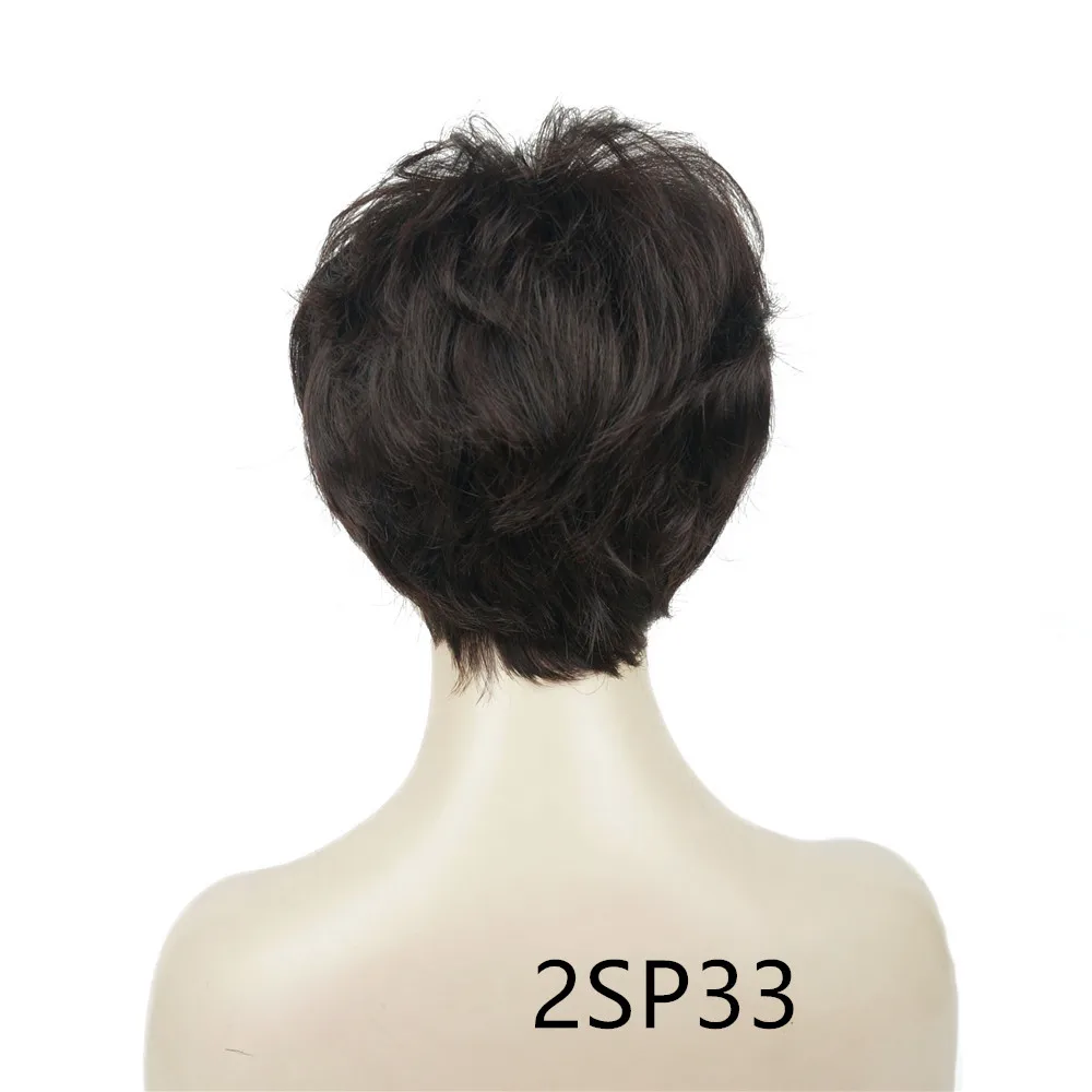 StrongBeauty женский парик короткий прямой натуральный Хай синтетический монолитный парик блонд/черный 11 видов цветов - Цвет: 2SP33