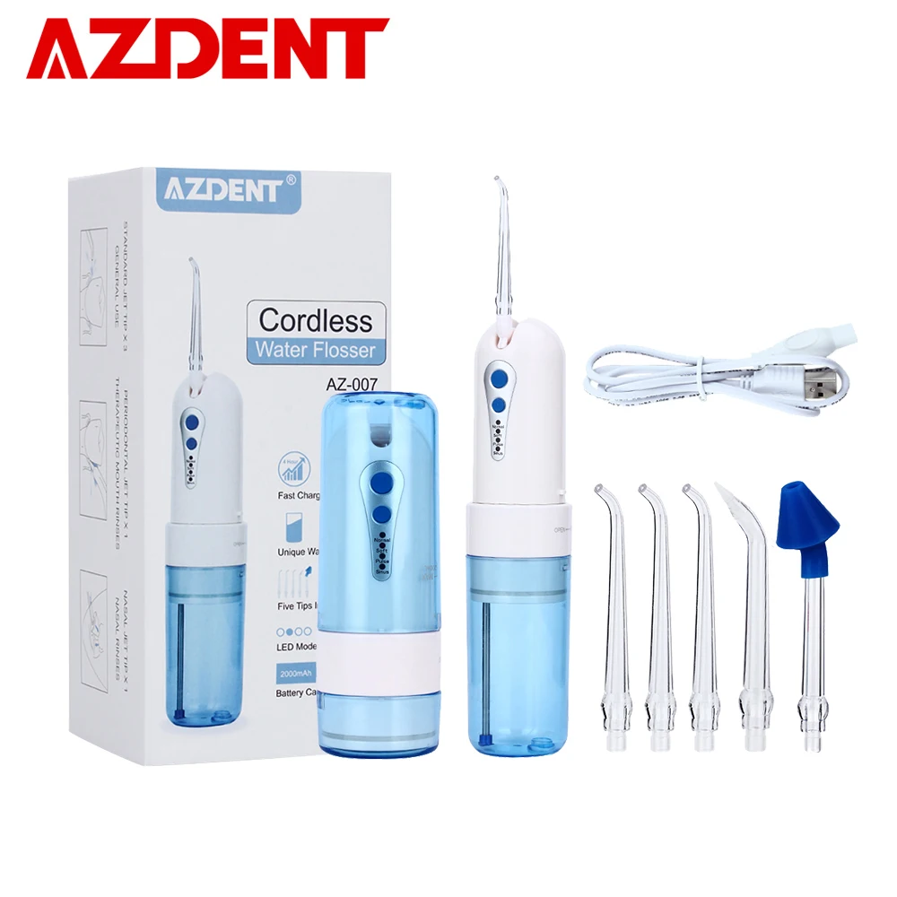

4 Modes Portable Water Dental Flosser Cordless Oral Irrigator USB Rechargeable Irrigation Floss Nasal Wash Travel Bag Case 200ml