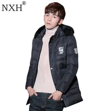 NXH 2017 New arrival Men’s winter jacket Warm parkas Regular thick with fur trim hood coats hat detachable Gray Black Armygreen
