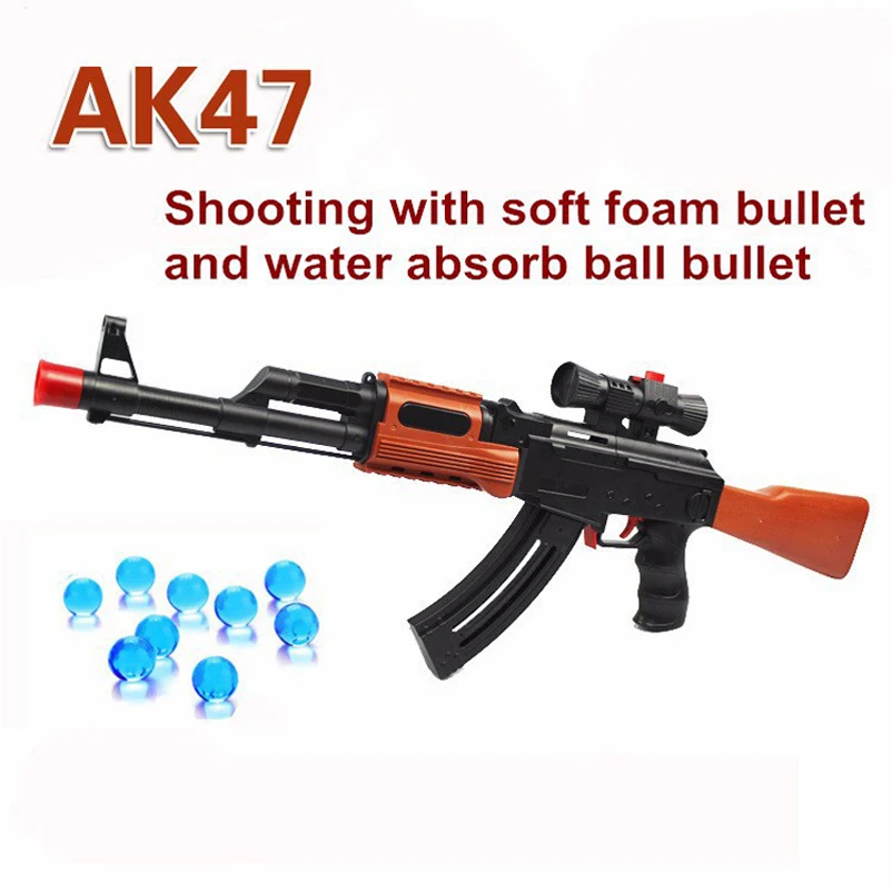 AK 47 Toy Gun 3 Pcs Soft Bullet 400 Pcs Water Absorb Bullet Pistol Gun Soft