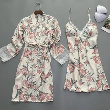 Летний ночной халат, сексуальный женский комплект из 2 предметов, топ на бретелях, комплекты для сна, повседневные пижамы, домашняя ночная рубашка, халат для сна, банное платье