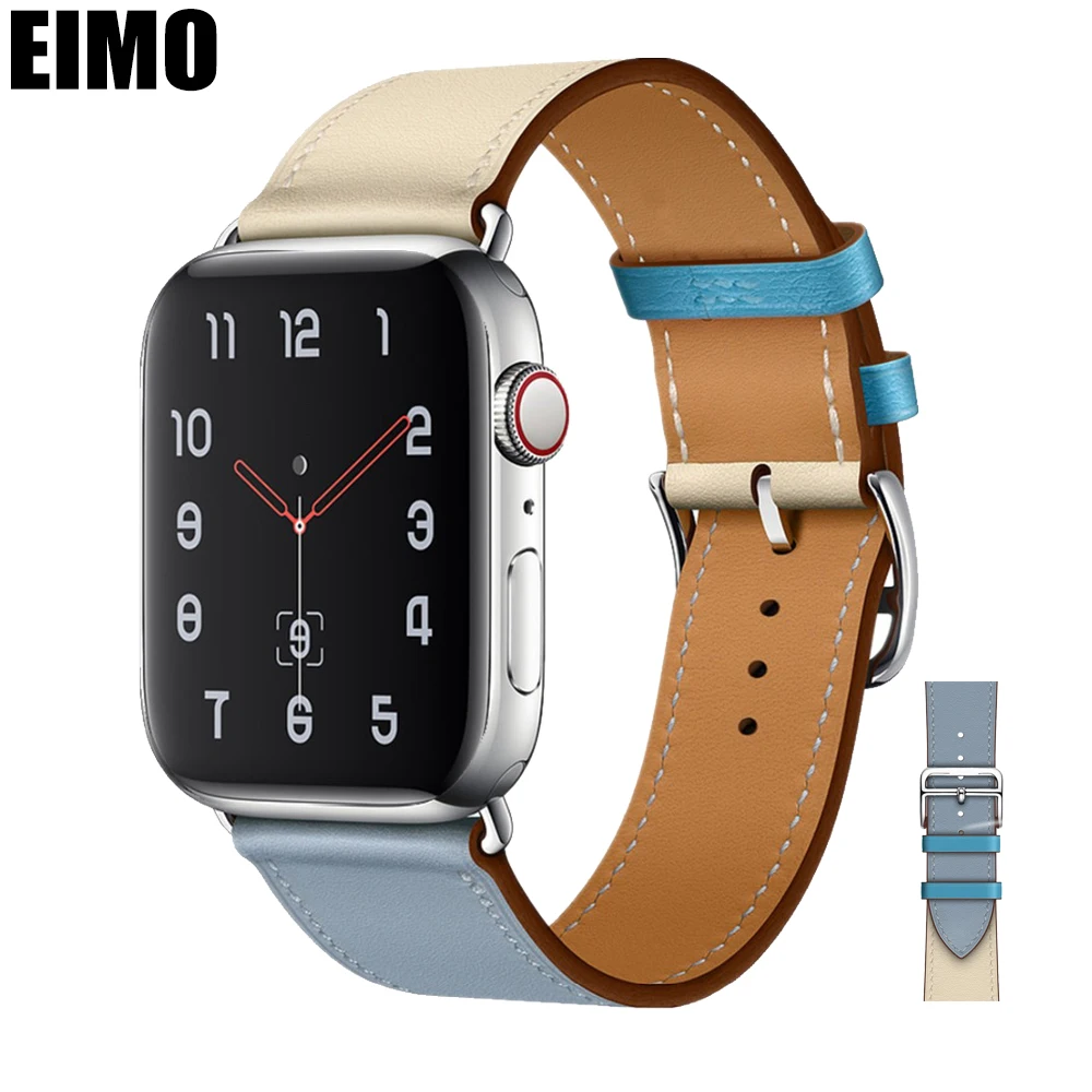 

EIMO Leather Strap For apple watch herme band 4 3 iwatch band 42mm 38mm 44mm 40mm Pulseira correa bracelet for apple watch 4
