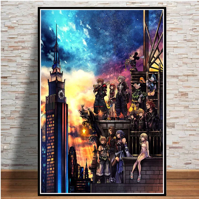 

Hot Kingdom Hearts III Poster and Prints Gift Video Game Wall Art Canvas Painting Pictures Printing For Living Room Home Decor