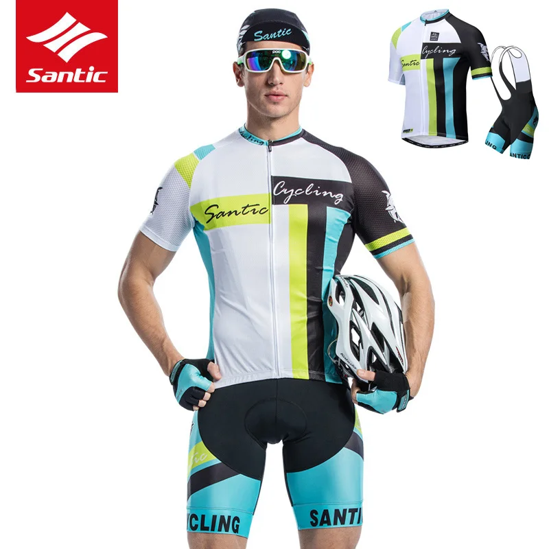 

Santic Men Cycling Jersey Pro Team Racing Mountain Road Bike Jersey Summer Short Sleeve 4D Padded Bicycle Jersey Ropa Ciclismo