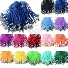 100 шт 50 мм Железный и нейлоновый мобильный шнурок для сотового телефона, шнуры с нитью, шнуры, шнуры с лентами, гофрированные, 14 цветов на выбор, AA0001-14