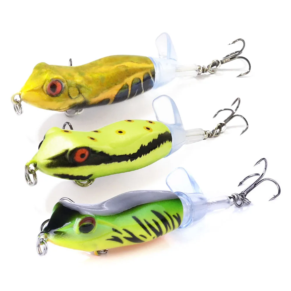 

WATERBOY 9cm 11g Topwater Frog Shape Fishing Lures Whopper Plopper hard crankbait Bass lure fishing Soft Rotating Tail Swimbait