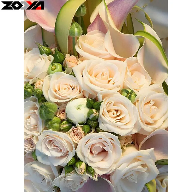 ZOOYA Full Square drill 5D DIY Diamond embroidery Valentine flowers Painting Cross Stitch Rhinestone Mosaic decoration | Дом и сад