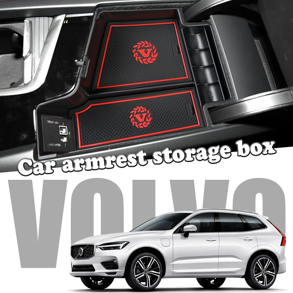 MCrea Противоскользящий коврик интерьер бардачок центральный автомобильный подлокотник для хранения коробка держатель телефона для Volvo S90 V60 V90 XC60 S60 аксессуары
