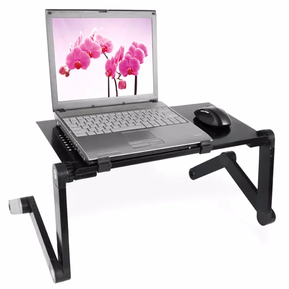 

Foldable Aluminum Alloy Computer Desk The 360 degree Rotation Adjustable Writing Desk Cooling Table Stand For Laptop Notebook