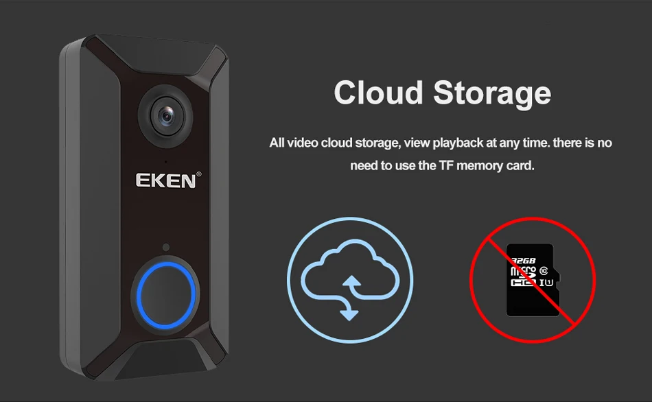 EKEN V6 смарт WiFi видео дверной звонок камера IP дверной звонок беспроводной домашний визуальный домофон приложение управление камера безопасности