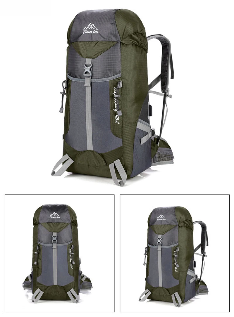 45L походный рюкзак с usb зарядкой, портативный походный дорожный рюкзак для мужчин и женщин, походные спортивные сумки для альпинизма