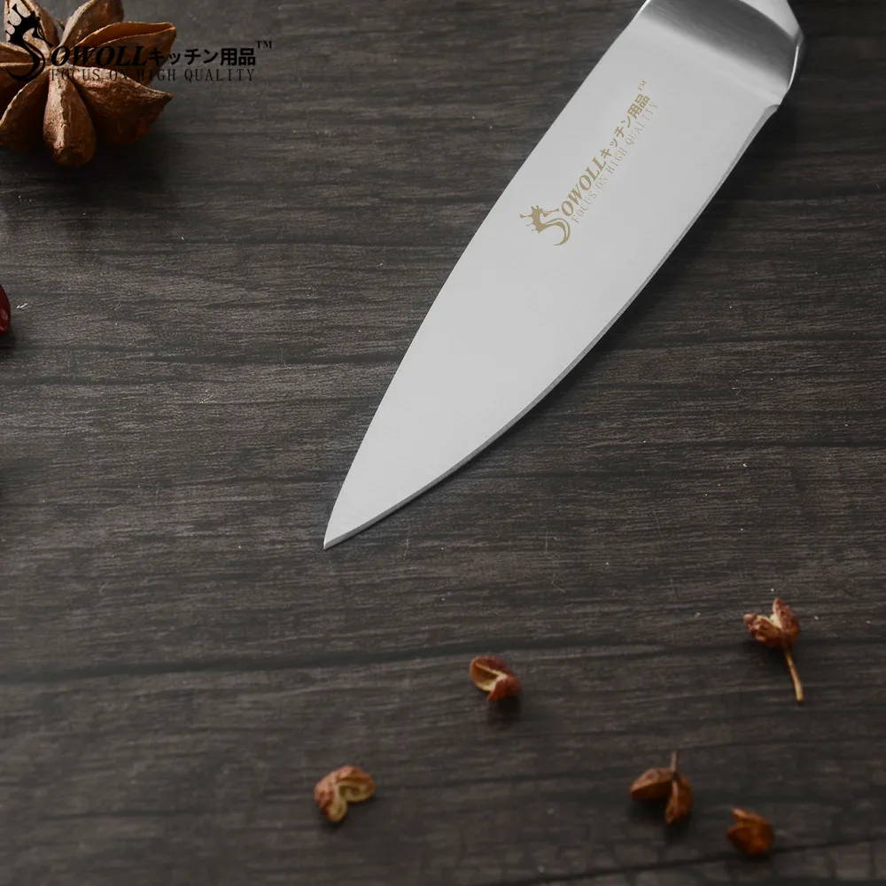 SOWOLL 2 шт 7Cr17mov набор кухонных ножей из нержавеющей стали 3,5 дюймов для очистки овощей+ 5 дюймов Универсальный нож Прочный острый нож инструмент