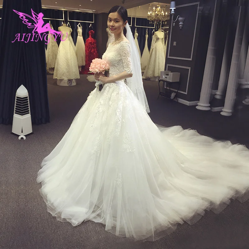 

AIJINGYU 2018 elegant free shipping new hot selling cheap ball gown lace up back formal bride dresses wedding dress WK380