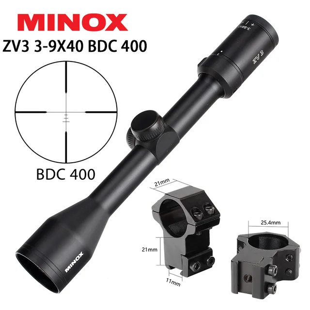 MINOX ZV 3 3-9X40 BDC 400 сетка Охотничья винтовка прицел 1 дюймов трубка длинный глаз рельеф тактический оптический прицел оптические прицелы - Цвет: 4