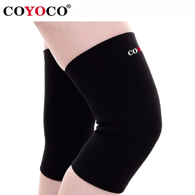 1 Pcs Sports Knee Support Protector Pad COYOCO Brand Kneepad Prevent Arthritis Injury High Elastic Knee Guard Keep Warm Black