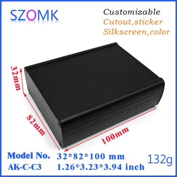 

4 pcs, 32*82*100mm szomk separated aluminum extrusion enclosure for pcb customizable electronics enclosures pcb distribution box