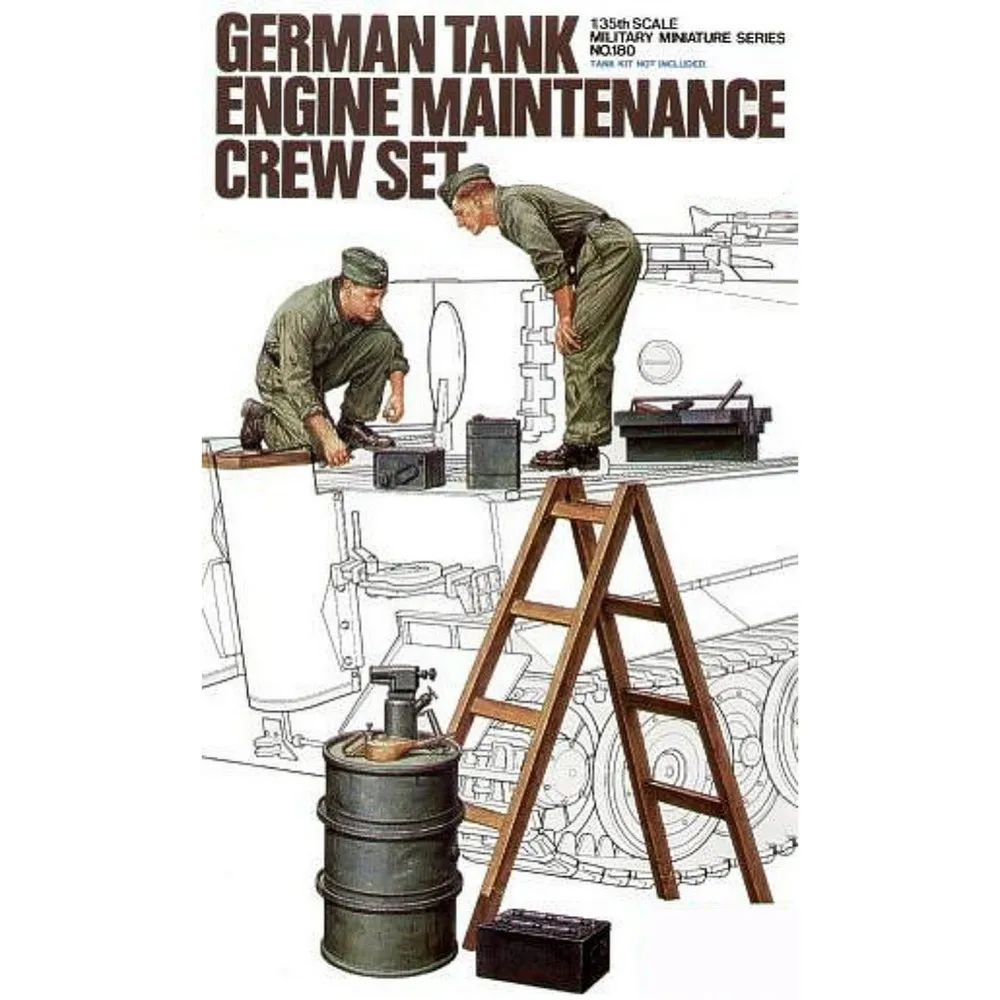 

OHS Tamiya 35180 1/35 German Tank Engine Maintenance Crew Set Miniatures Assembly Military figures Model Building Kits G