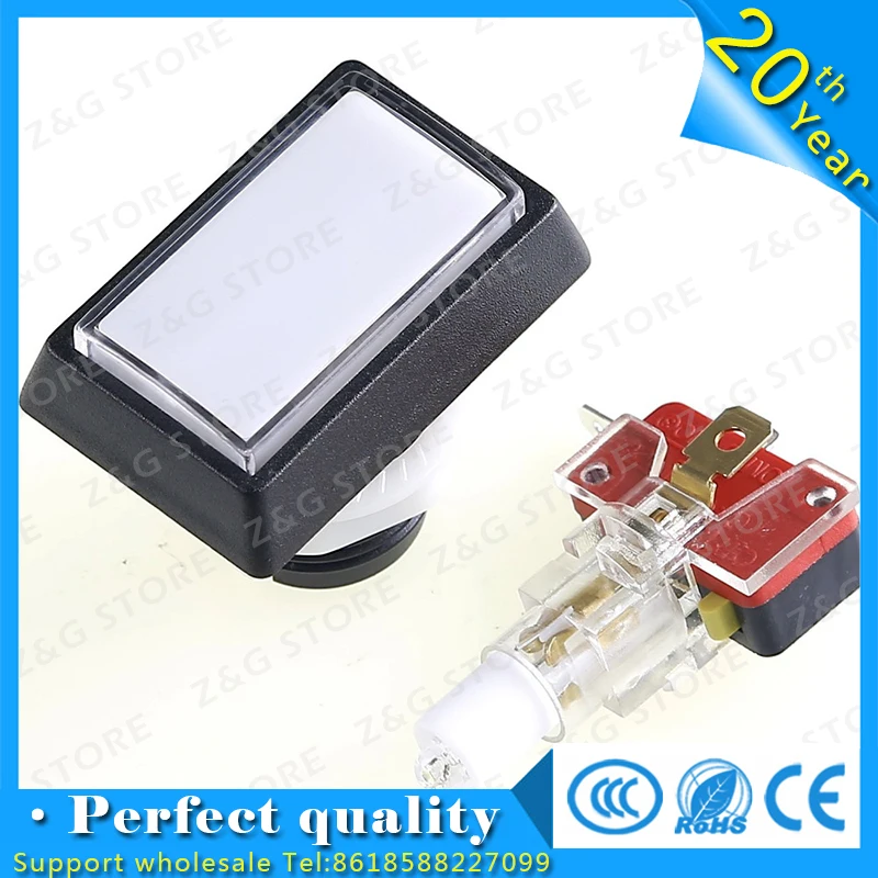 

1 pcs of rectangle 51mm*34mm lighted button Illuminated Push Button with microswitch for arcade game machine