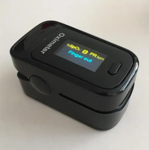 Сумка Andriod мобильных устройств Bluetooth 4,0 OLED на палец Пульсоксиметр Пальчиковый Пульсоксиметр pulso крови кислородом SpO2 монитор сатурации - Цвет: Black