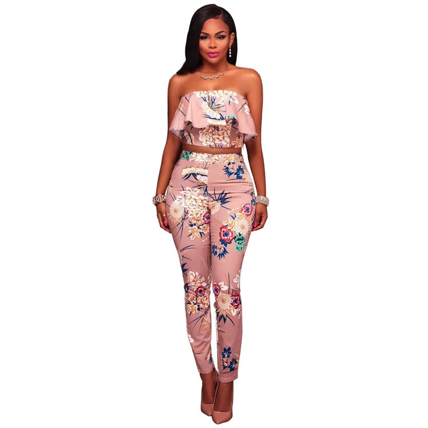 two piece jumpsuit floral