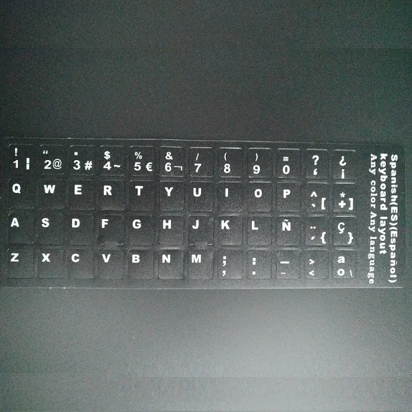 100 шт./партия ES испанский стикер клавиатуры s для Macbook ноутбук Notbook PC компьютерная клавиатура протектор Наклейка Для iMac оптом - Цвет: Черный