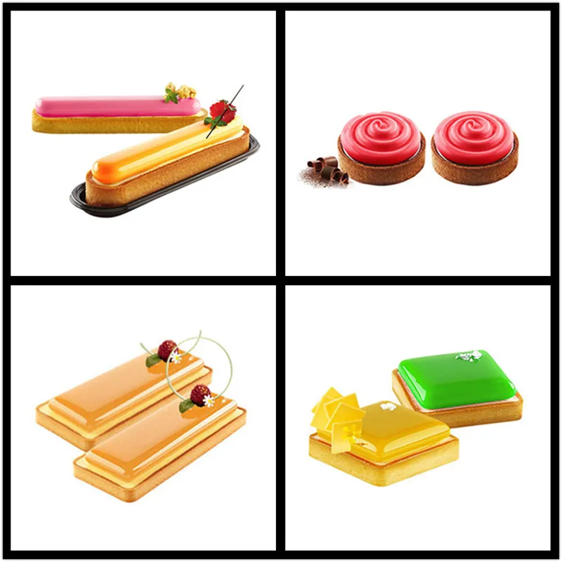 

SHENHONG Multiple Styles Tart Ring Cake Moulds Silicone Mold For Baking Mould Bakeware Pastry Pan Tartlet Decoration Baking