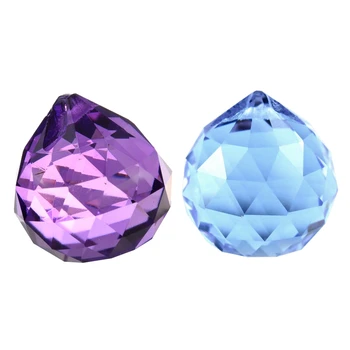 

30mm Crystal Ball Prisms Purple & Blue 2 PCS