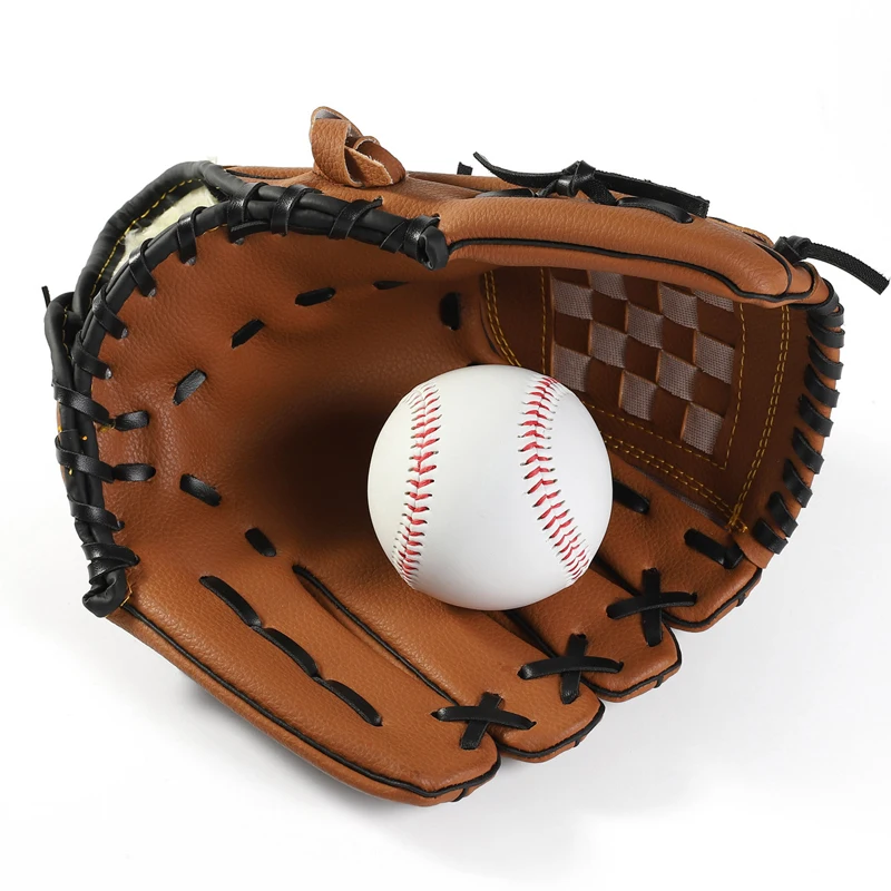 New Portable Baseball Gloves Dark Brown Durable Men Softball Baseball
