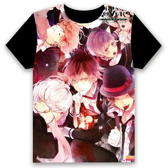 Модная мужская футболка, аниме, DIABOLIK LOVERS, Sakamaki Shu sakamaki reiji, косплей, короткий рукав, унисекс, повседневная черная футболка, топы, лето - Цвет: 8