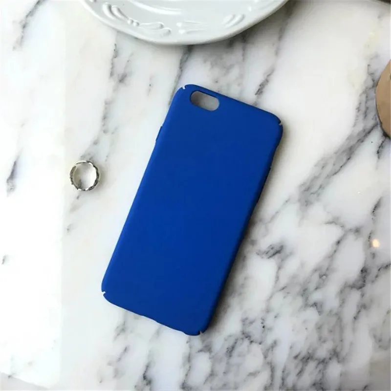 Чехол s для iphone 6 6s Plus, пластиковый синий Жесткий чехол на заднюю панель, чехол для iphone 7, 7, 8, 8 plus, черный, 5, 5S, SE, чехол для iphone x - Цвет: Blue