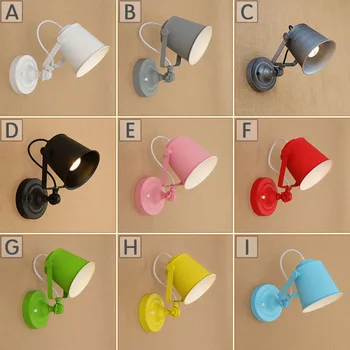 

Colorful Iron American Village Vintage Wall Lamp Aisle Creative Bedroom E27 Bulb wall light restaurant led wall lamp RWL0070