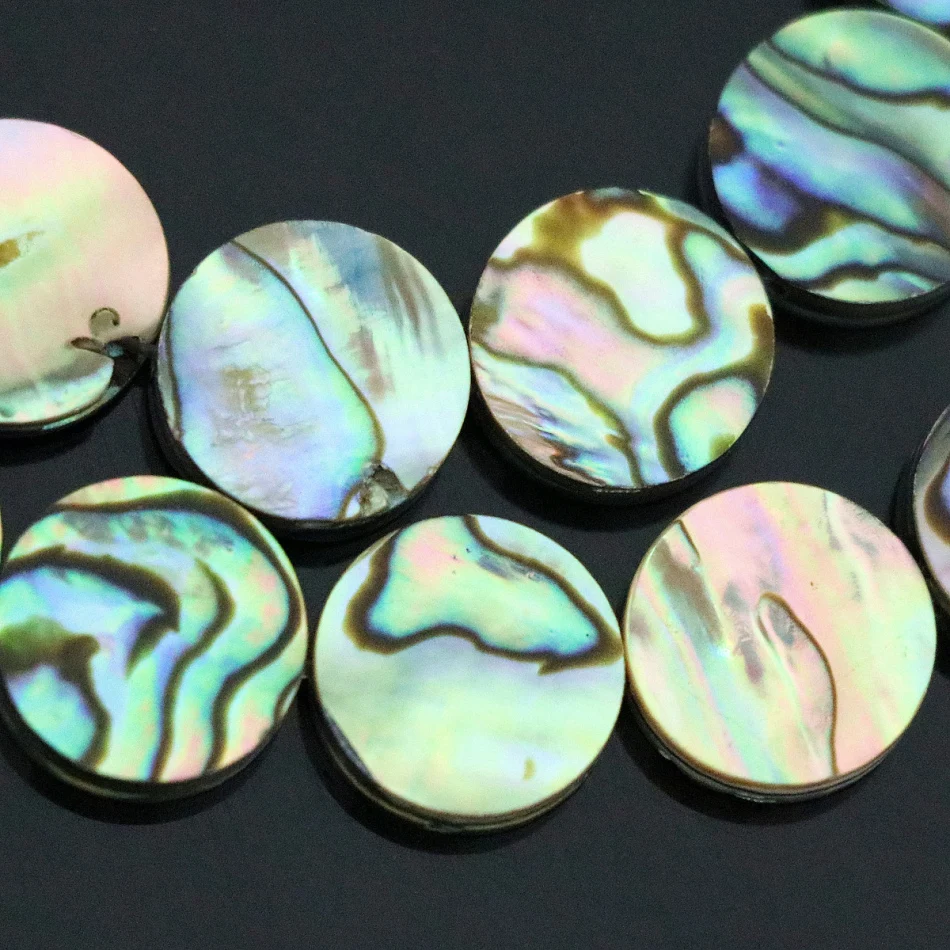 

Natural abalone shell flat coin round beads button shape 8mm fashion diy loose beads high quality jewelry making 16inch B1161