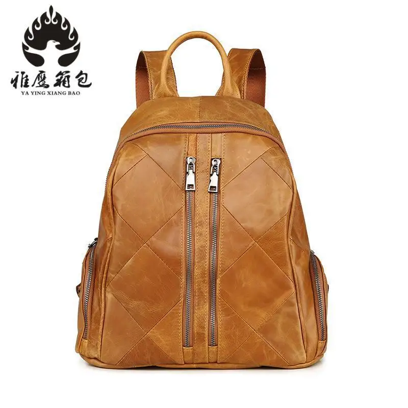 

2018 Fashion Women Backpack Genuine Leather Zipper Bag For Girl Summer Style Female Designer Backpack Bolsas