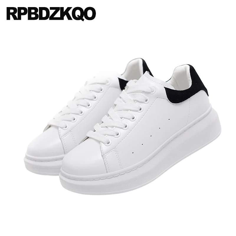 wide fit white platform trainers