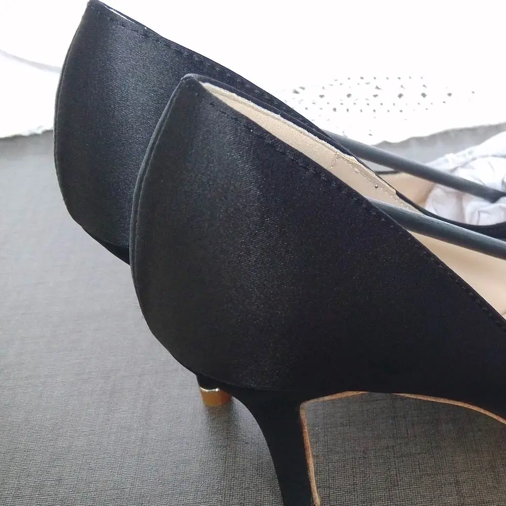 Г., модная брендовая обувь пикантные женские туфли-лодочки обувь на высоком каблуке элегантные модельные туфли на тонком каблуке, с пряжкой, стразы - Цвет: Black 6cm