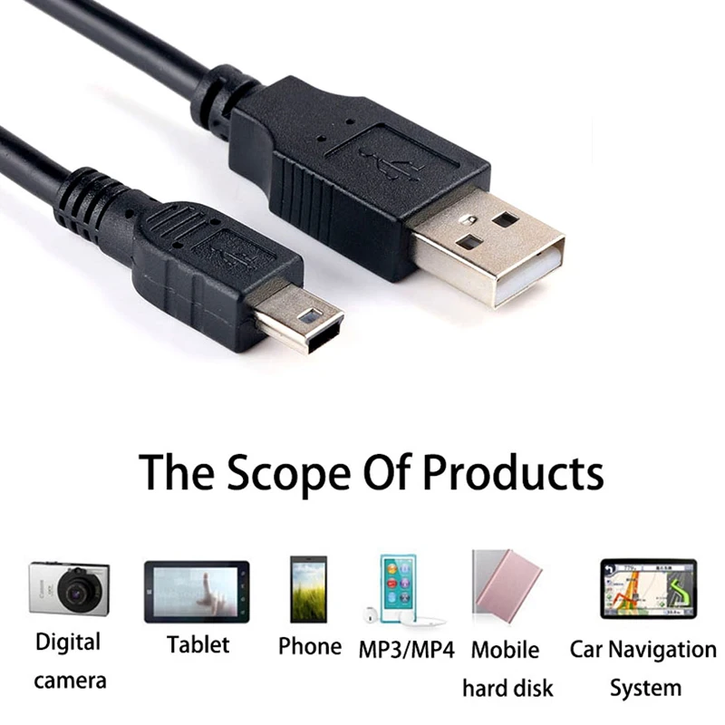 Мини USB кабель со штекером usb на штекер зарядный Шнур Линия для MP3 MP4 плеера