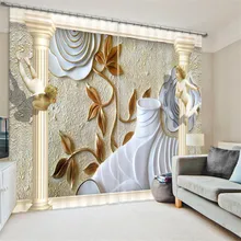 European painting Blackout Curtains Living Room hotel Drapes Cortians Sunshade Window Curtain 3D Curtains