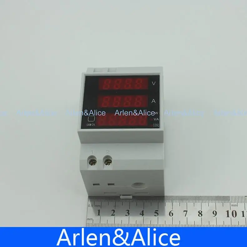 Din рейка светодиодный диапазон AC 200 0 450 в 100.0A дисплей Вольтметр Амперметр с