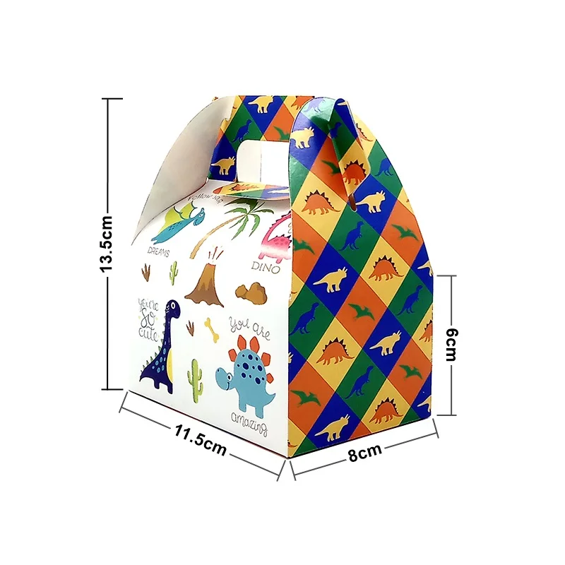 8 шт./лот коробка конфет коробки для тортов и пирожных подарочные пакеты для детей пижама с динозавром тематический Дино вечерние Baby Shower вечерние украшения вечерние свадебный