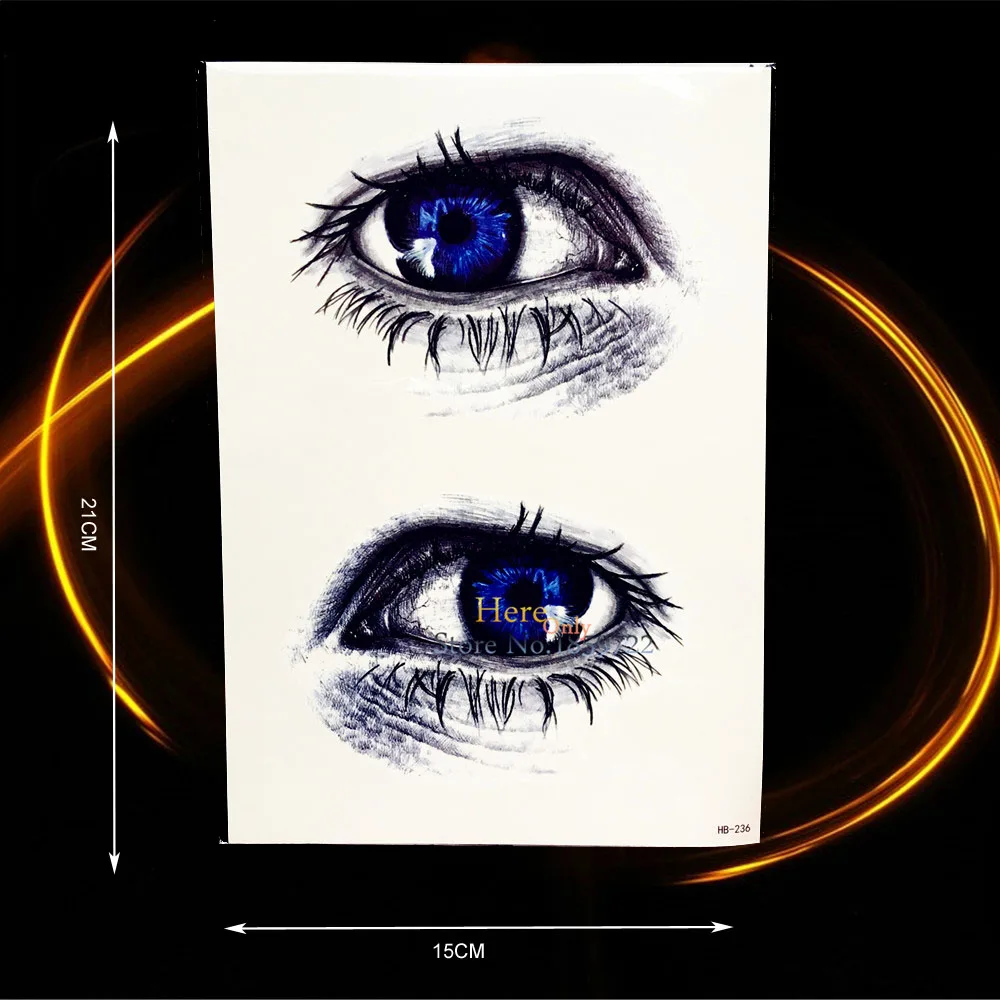 

1PC 3D Eyes Design Fake Waterproof Temporary Tattoo MEn Body Art Arm Back Tatoo HHB236 Blue Eye Pattern Sexy Women Tatoo Sticker