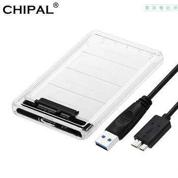 CHIPAL Transparent 2.5 inch HDD SSD Case Sata to USB 3.0 Adapter Free 5 Gbps Box Hard Drive Enclosure Support 2TB UASP Protocol CHIPAL Transparent 2.5 inch HDD SSD Case Sata to USB 3.0 Adapter Free 5 Gbps Box Hard Drive Enclosure Support 2TB UASP Protocol