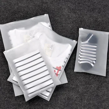 

10Pcs/lot transparent matte travel storage bag luggage clothes sorting bag sealed bag thick type