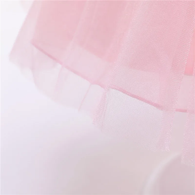 Ins Similar Pink Four-Leaf Clover Printed Fairy Dress Embroidery Princess Lace Ball Gown Formal Evening Party Performance Dress04