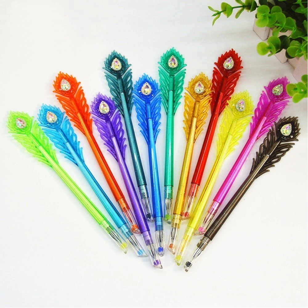 12pcs Plastic Peacock Feather Colored Gel Pen 0 38mm Diamond Tip Fineliner Decorative Pen For Coloring Book Drawing Writing Gel Pens Aliexpress Peacocks are exotically beautiful, like an island flower. 12pcs plastic peacock feather colored gel pen 0 38mm diamond tip fineliner decorative pen for coloring book drawing writing
