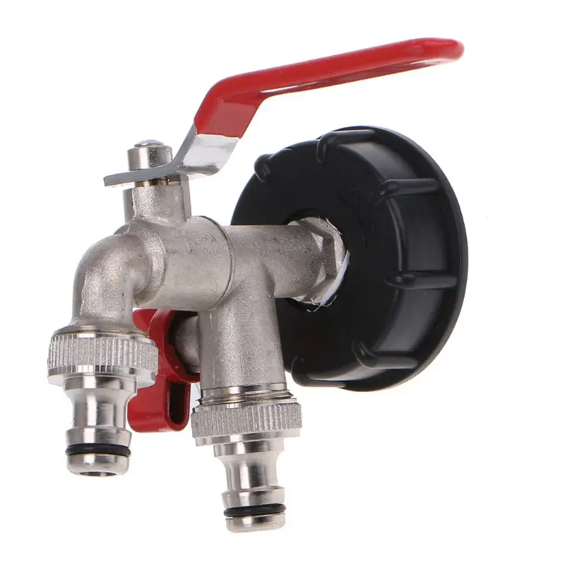 

New IBC S60X6 Water Tank Outlet with Brass Tap & 1/2" Twin Tap Snap On Connector Water Butt qiang