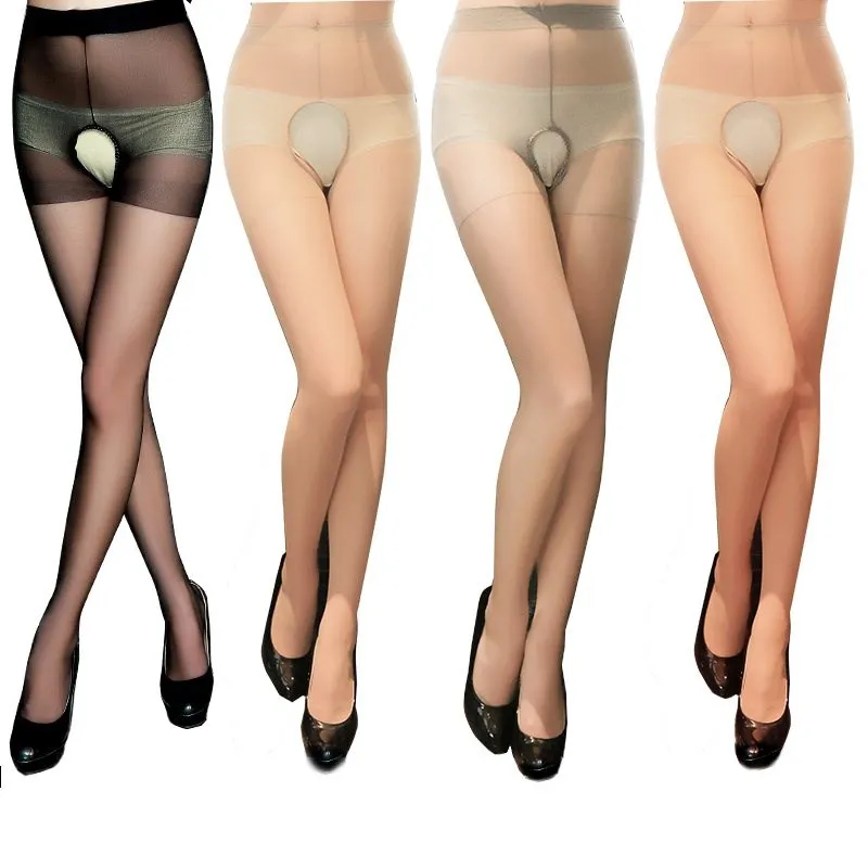 

Erotic Lingerie Hosiery For Women Sexy Nylon Pantyhose Open Crotch Skinny Sexy Tights Female Crotchless Thigh High Stockings