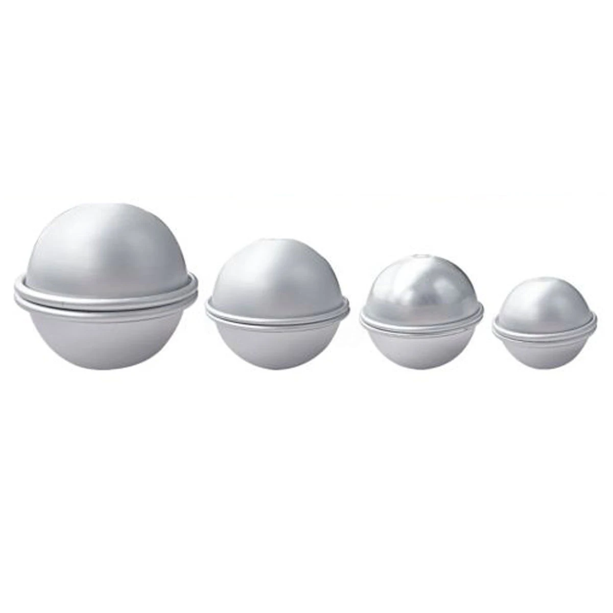 JX-LCLYL 4 Set 4 Sizes New Aluminium Metal Bath Bomb Mold Fizzy Crafting DIY Mould Tool