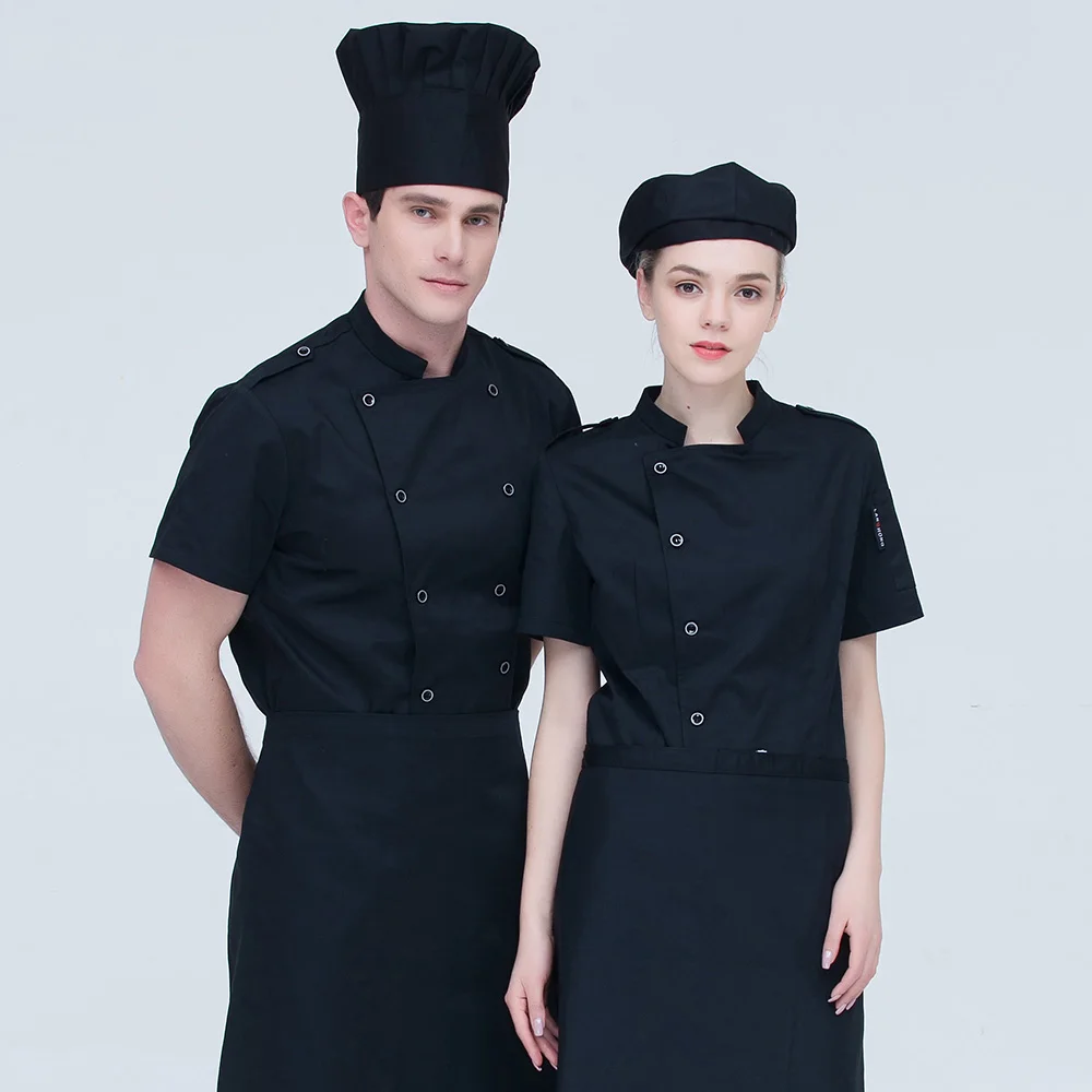 short sleeves Chef Jackets high quality double breasted chef uniforms restaurant catering bakery Cake Coffee shop cooker clothes